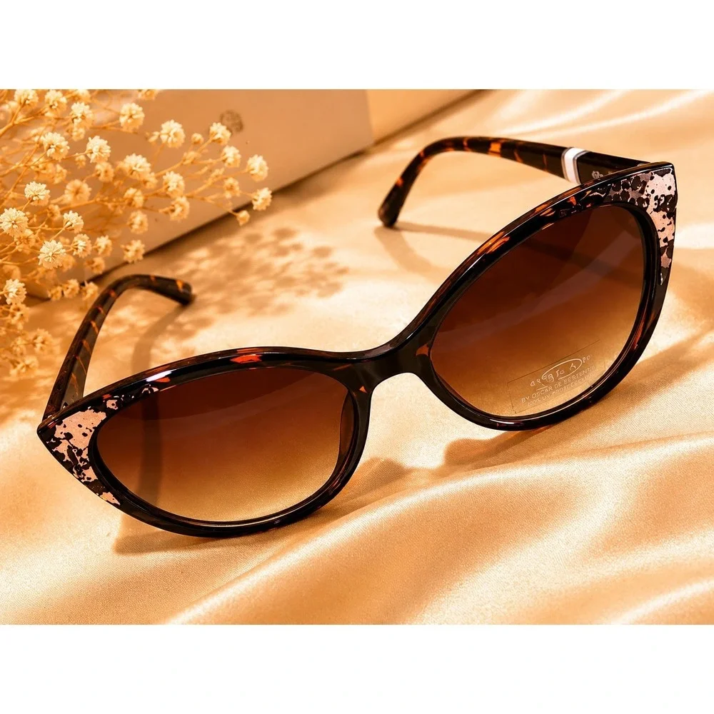 Oscar by Oscar‎ de la Renta Tortoise Oversized Butterfly Sunglasses